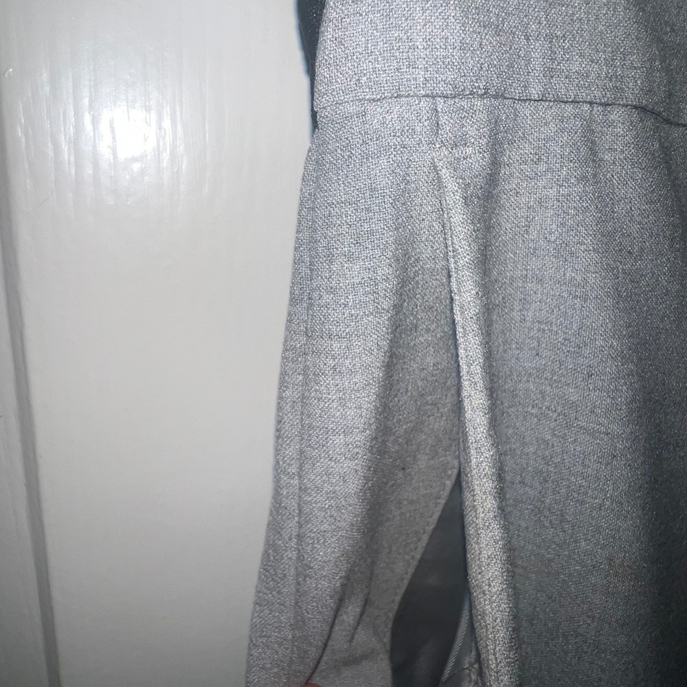 Zara Womens Gray Tailored Straight Leg Pants Elastic Waist Side Slit Size Small - Picture 2 of 7